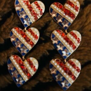 Patriotic Heart Earrings